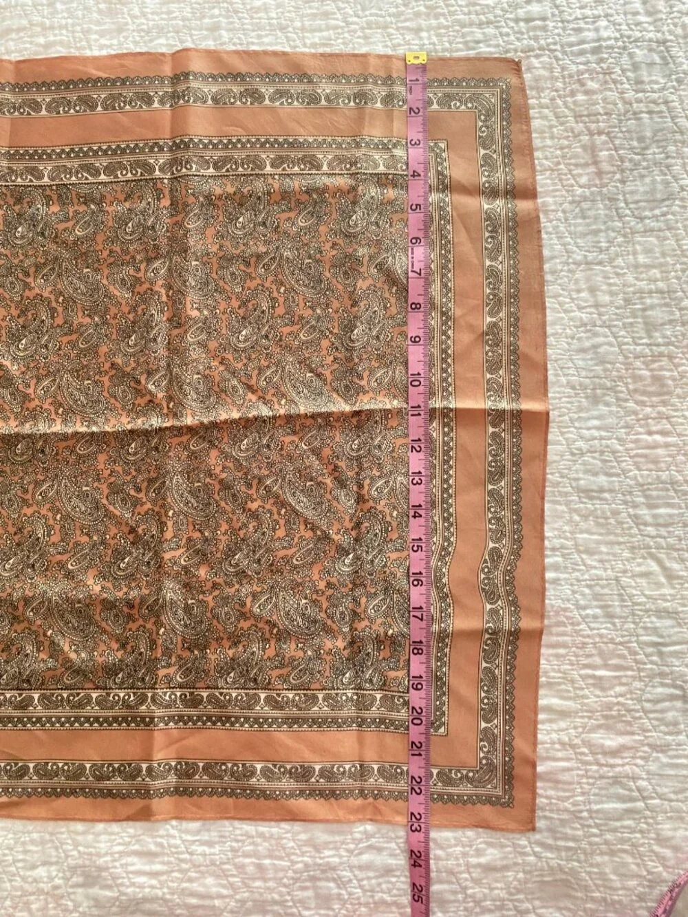 VINTAGE Paisley Square Silk Scarf | Approx. 23x23 inches